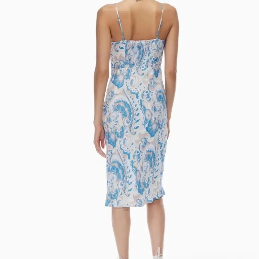 Aritzia Wilfred Bellow Midi Dress Paisley Sz 4 - Picture 7 of 10